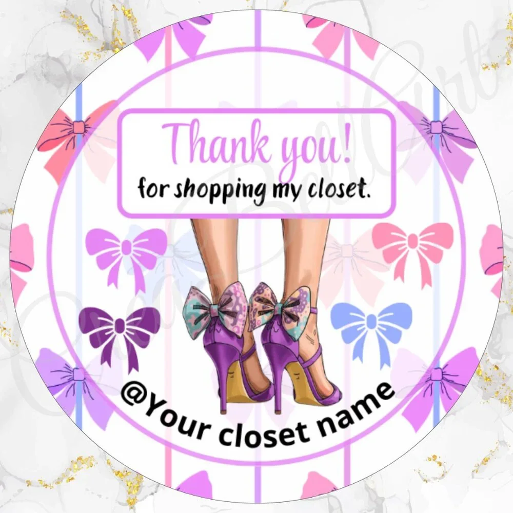 120 Pack Hight Heels Personalized Thank You Cards & Stickers